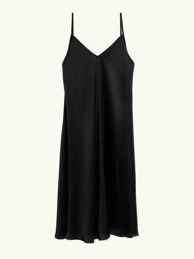 robe noire satinée Bottega Callegari atelier parisien made in France